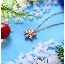 Snow Flower Fashion Necklace Zircon Christmas Necklace