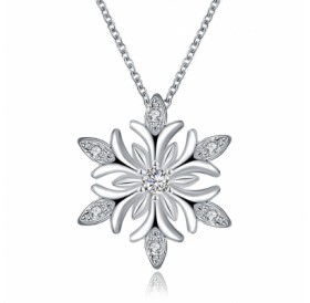 Snow and Zircon Christmas Necklace