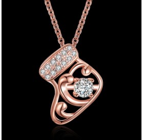 Christmas Rose Gold Zircon Necklace Fashion Socks Look Necklace