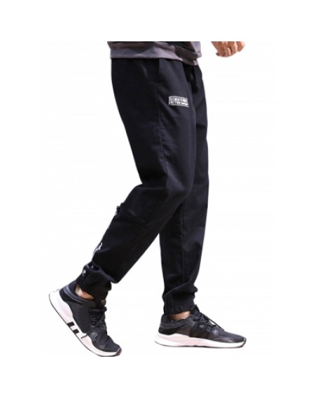 Drawstring Patched High Waisted Joggers Pants
